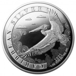 Moneda Pelícano Caribeño Barbadense de Plata 1 oz 2021