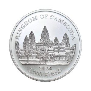 Moneda de Plata Lost Tigers de Camboya 1 oz 2023 BU reverso