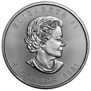 Moneda Maple Leaf Bisonte de Plata 1 oz 2021 reverso