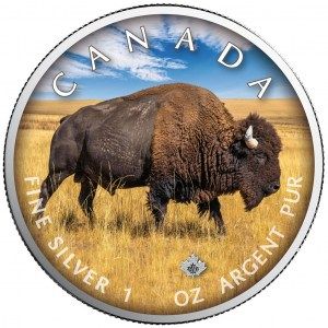 Moneda Maple Leaf Bisonte de Plata 1 oz 2021