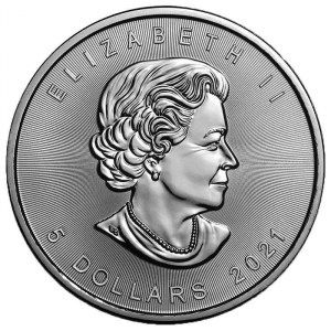 Moneda Maple Leaf Lobo Ártico de Plata 1 oz 2021 reverso
