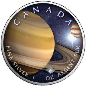 Moneda Maple Leaf - Saturno de Plata 1 oz 2022 Color-BU