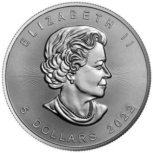 Moneda Maple Leaf - Tierra de Plata 1 oz 2022 Color-BU reverso