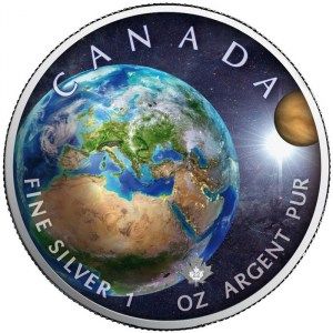 Moneda Maple Leaf - Tierra de Plata 1 oz 2022 Color-BU