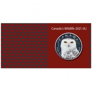 Moneda Maple Leaf  Wildlife Búho Nevado de Plata 1 oz 2021 documentación