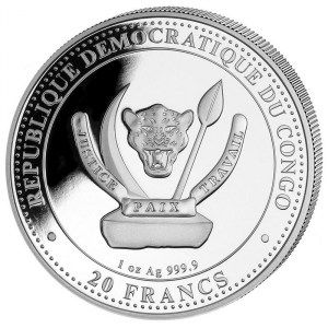 Moneda Mamut Lanudo de Plata 1 oz 2021 reverso