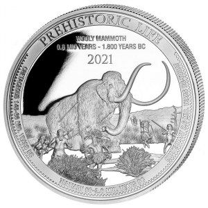 Moneda Mamut Lanudo de Plata 1 oz 2021