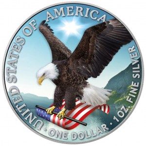Moneda American Eagle de Plata 1 oz 2022 Color-BU