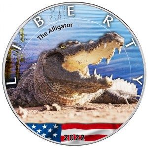 Moneda American Eagle - Caimán de Plata 1 oz 2022 Color-BU
