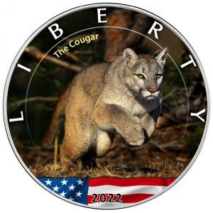 Moneda American Eagle - Puma de Plata 1 oz 2022 Color-BU