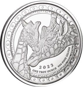 Moneda de Plata Jirafa 1 oz 2023 BU