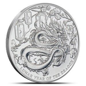 Moneda de Plata Año Lunar del Dragón de Pitcairn 1 oz 2024 BU
