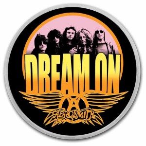 Moneda de Plata Aerosmith 50 Aniversario: Dream On 1 oz 2024 Color-BU Detalle