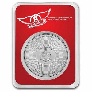 Moneda de Plata Aerosmith 50 Aniversario: Dream On 1 oz 2024 Color-BU Reverso