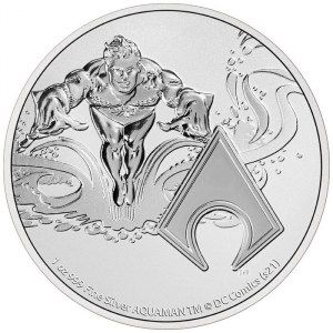 Moneda DC Comics Liga de la Justicia: Aquaman de Plata 1 oz 2022 BU