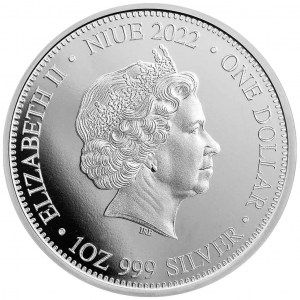 Moneda Depredadores del Ápice: León vs Hienas de Plata 1 oz 2022 BU reverso