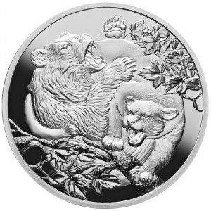 Moneda Depredadores del Ápice: Puma vs Oso de Plata 1 oz 2022 BU