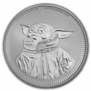 Moneda de Plata Mandalorian: Grogu "Baby Yoda" de Star Wars 1 oz 2023 BU