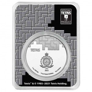 Moneda Tetris de Plata 1 oz 2021 Color-BU reverso