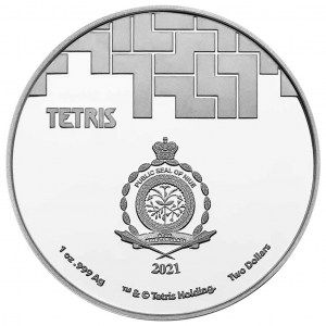 Moneda Tetris de Plata 1 oz 2021 Color-BU detalle reverso