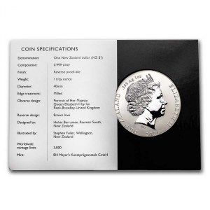 Moneda Kiwi de Plata 1 oz 2021 bliser reverso