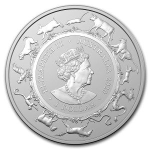 Moneda Año de la Rata RAM de Plata 1 oz 2020 reverso
