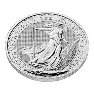 Moneda Britannia de Plata 1 oz 2022 detalle