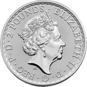 Moneda Britannia de Plata 1 oz 2022 reverso