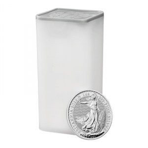 Moneda Britannia de Plata 1 oz 2022 tubo