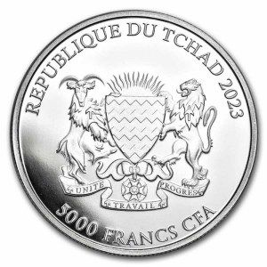 Moneda de Plata Panda Rojo 1 oz 2023 BU reverso
