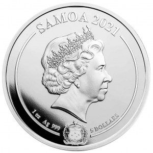 Moneda Rey de lo Cool: Steve McQueen de Plata 1 oz 2021 BU reverso