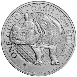 Moneda Fauna de la India: El Rinoceronte de Plata 1 oz 2022 BU
