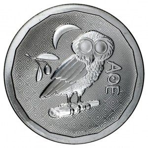 Moneda de Plata Búho ateniense de Santa Helena 1 oz 2024 BU