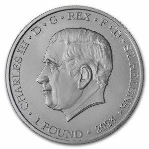 Moneda de Plata Memorial Isabel II de Santa Helena 1 oz 2023 BU anverso