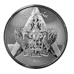 Moneda de Plata EC8 Escudo de Armas de Santa Lucia 1 oz 2023 Proof-Like