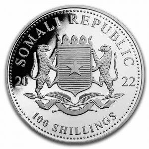 Moneda Elefante de Somalia de Plata 1 oz 2022 BU reverso