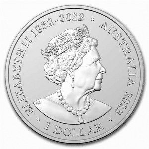 Moneda de Plata Territorio Antártico Australiano: Pingüino Emperador 1 oz 2023 BU anverso
