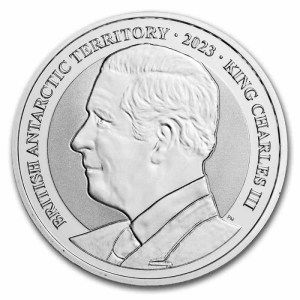 Moneda de Plata Territorio Antártico Británico: Pingüino Emperador 1 oz 2023 BU reverso