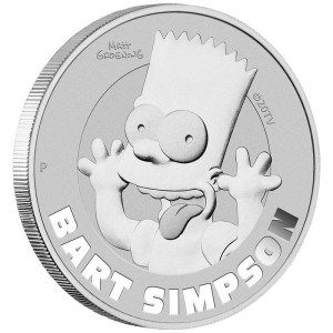 Moneda Bart Simpson de Plata 1 oz 2022 BU perfil