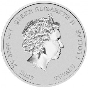 Moneda James Bond 007 - 60 Aniversario de Plata 1 oz 2022 BU anverso