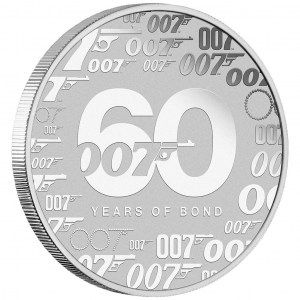Moneda James Bond 007 - 60 Aniversario de Plata 1 oz 2022 BU lateral