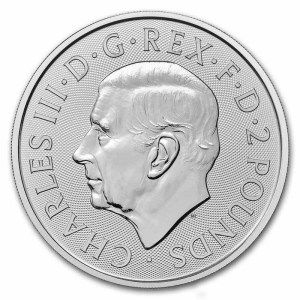 Moneda de Plata Britannia y Libertad 1 oz 2024 BU anverso