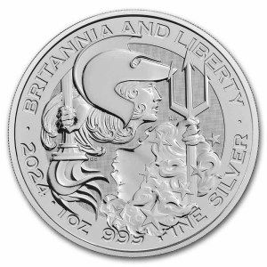Moneda de Plata Britannia y Libertad 1 oz 2024 BU