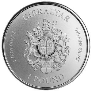 Moneda de Plata Dama de la Justicia de Gibraltar 1 oz 2023 Proof-Like reverso