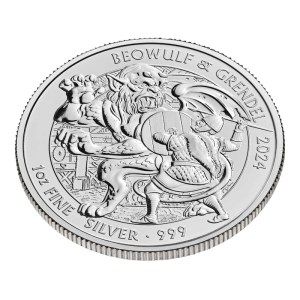 Moneda de Plata Mitos y Leyendas: Beowulf 1 oz 2024 BU Lateral