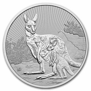 Moneda Madre Canguro y Bebé Joey de Plata 2 oz 2023 BU (Piedfort)