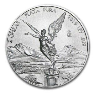 Moneda Libertad de México de Plata 2 oz 2019