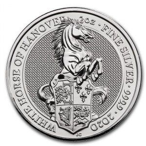 Moneda Queen's Beasts El Caballo Blanco de Plata 2 oz 2020 BU