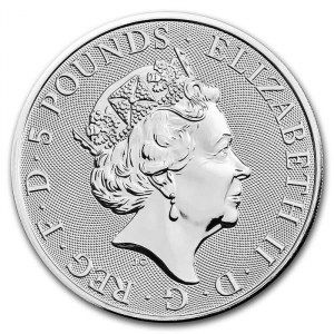 Moneda The Royal Tudor Beasts: El León de Inglaterra de Plata 2 oz 2022 BU reverso