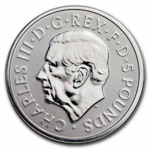 Moneda de Plata The Royal Tudor Beasts: El Toro de Clarence 2 oz 2023 BU Anverso